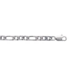 Bracelet Maille Figaro  6,5 MM X 21 CM Argent Massif 925/1000 Bijoux Homme  NEUF