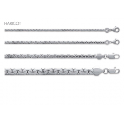 Chaînes Boules Jaseron Anglaise Haricot Argent Massif 925 CHOIX TAILLES