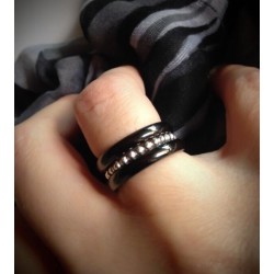 Bagues Alliances Céramique Et Argent Massif 925/1000 Taille 52 Bijoux Femme