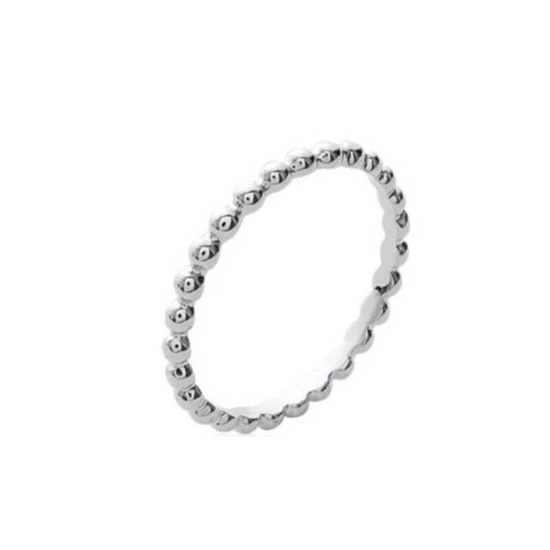 Bague Céramique Argent Massif - Triples Rangs Strass - Taille 59/60 - Occasion