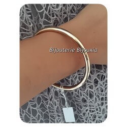 Bracelet Jonc Épais Plaqué Or 18Carats Garanti 10 Ans 6,6cm Bijoux Femme