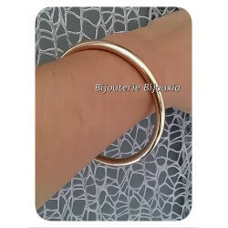 Bracelet Jonc Épais Plaqué Or 18 Carats Garanti 10 Ans 6,2 cm Bijoux Femme