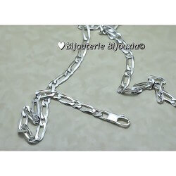 Chaîne Maille Figaro 6MM X 50CM Argent Massif 925/1000 Poinçonné  Bijoux Homme
