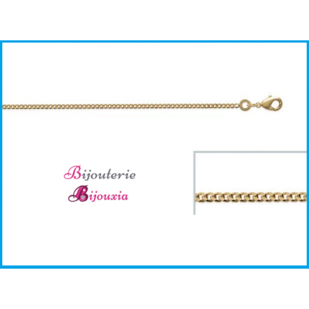 Chaîne gourmette plaqué or 18k 2,4 mm – homme & femme