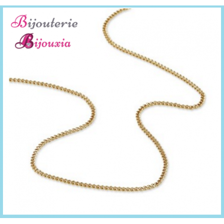 Chaîne Maille gourmette Plaqué Or 18 carats Garanti 10ans 55 cm Bijoux Mixte