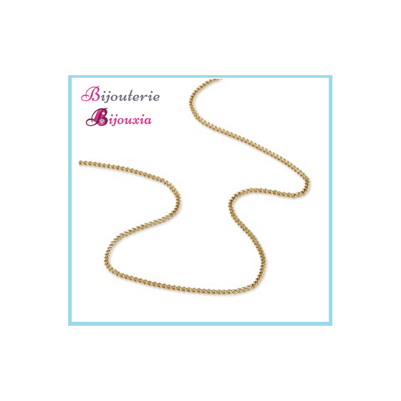 Chaîne Maille gourmette Plaqué Or 18 carats Garanti 10ans 70 cm Bijoux Mixte