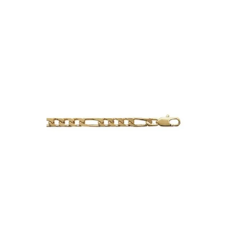 Chaîne Fine Maille Figaro 50 Cm - Plaqué Or 18 Carats (750/1000) - Bijoux Neuf