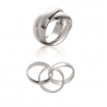 Bague Alliance 3 Anneaux Épais  Argent Massif T48-50-52-54-56-58-60-62-64-66-68