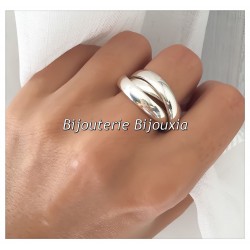 Bague Alliance 3 Anneaux Épais  Argent Massif T48-50-52-54-56-58-60-62-64-66-68