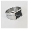 Bague Chevalière Acier Inox et carbone  Bijoux T 52-54-56-58-60-62-64-66-68-70