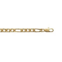 Chaîne Maille Figaro 5MM x 55CM  Plaqué or 18 Carats Garanti 10 ans Bijoux Homme