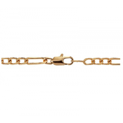 Chaîne Maille Figaro 5MM x 55CM  Plaqué or 18 Carats Garanti 10 ans Bijoux Homme