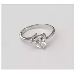 Bague Solitaire Zirconium-Argent Massif 925/000 Rhodié-T50 à 66 au CHOIX-Bijoux