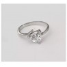 Bague Solitaire Zirconium-Argent Massif 925/000 Rhodié-T50 à 66 au CHOIX-Bijoux