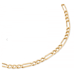 Chaîne Maille Figaro 60 cm x 3,50 mm Plaqué or 18 Carats 750/1000 Bijoux Homme