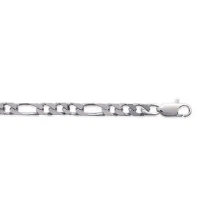 Chaîne En Argent Massif Maille Figaro - 50 Cm, 10,32 Grammes, Occasion