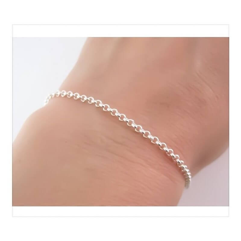 Bracelet Fin Maille Jaseron Argent Massif 925/1000 Poinçonné - Bijoux Femme