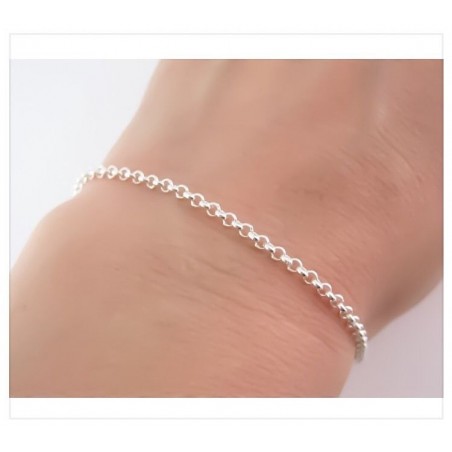 Bracelet Fin Maille Jaseron Argent Massif 925/1000 Poinçonné - Bijoux Femme