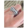 Bague Multi Rangs ZIRCONIUM Entrelacés  Argent Massif 925/000 Rhodié CHOIX