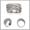 Bague Multi Rangs ZIRCONIUM Entrelacés  Argent Massif 925/000 Rhodié CHOIX