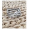 Bague Multi Rangs ZIRCONIUM Entrelacés  Argent Massif 925/000 Rhodié CHOIX