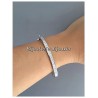 Bracelet Jonc contour Zirconium Ouvrable Argent Massif 925/1000 Bijoux Femme