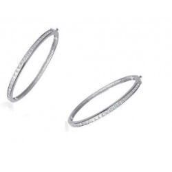 Bracelet Jonc contour Zirconium Ouvrable Argent Massif 925/1000 Bijoux Femme