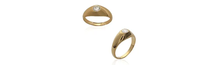 Bague jonc solitaire Plaqué or 18 CARATS Tailles CHOIX - Bijoux Hommes/Femmes