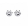 Boucle D'oreilles Puces Zirconium 7MM Argent Massif 925/000 Rhodié Bijoux Homme