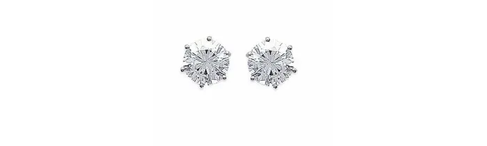 Boucle D'oreilles Puces Zirconium 9 MM Argent Massif 925/000 Rhodié Bijoux Homme