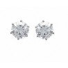 Boucle D'oreilles Puces Zirconium 9 MM Argent Massif 925/000 Rhodié Bijoux Homme