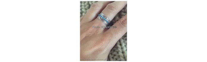 Bague Feuille Turquoise Empierrée Argent Massif 925/1000 Bijoux T50-52-54-56-58