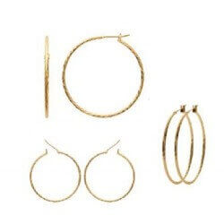 Grandes Créoles 4cm Torsadées Plaqué Or 18 CARTAS  3 Microns Bijoux Femme