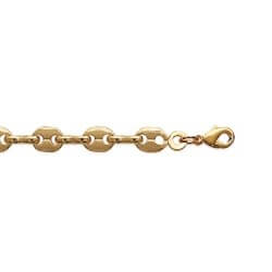 Chaîne Maille Grain De Café 4MM - 50 CM Plaqué or 18 CARATS 750/1000  Bijoux 