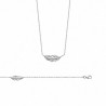 Collier tendance "PLUMES" Argent Massif Rdodié 925/1000 ZIRCONIUM Bijoux Femme
