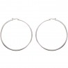 Boucles D'oreilles Créoles  7 cm Fil carré Argent Massif 925/1000 Bijoux Femme