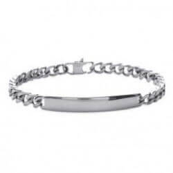 Bracelet HOMME Gravure Identité Gourmette 21 CM X 8MM Argent Massif 925/1000