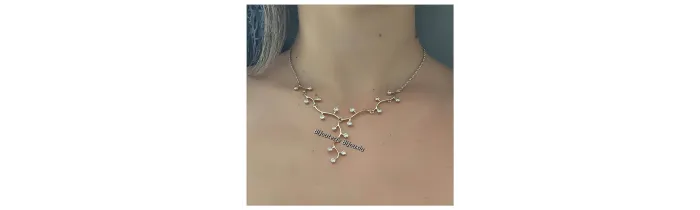 Collier Branches 17 Cristaux ZIRCONIUM Plaqué Or 18 carats 750/1000 Bijoux femme