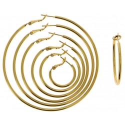 Boucles D'oreilles Grandes Créoles 8CM  Plaqué Or 18 Carats NEUF