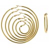 Boucles D'oreilles Grandes Créoles 8CM  Plaqué Or 18 Carats NEUF