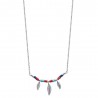 Collier avec plumes et pierres de couleur Argent massif 925/1000 Bijoux femme