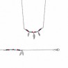Collier avec plumes et pierres de couleur Argent massif 925/1000 Bijoux femme