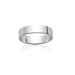 Bague Alliance Lisse Argent Massif 925/1000 Rhodié 50-52-54-56-58-60-62-64-66-68