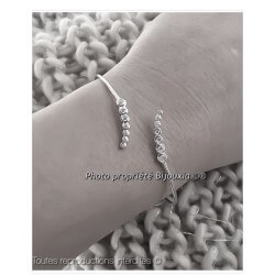 Bracelet Jonc Ouvert Cascade de ZIRCONIUM Plaqué or 18 CARATS  Bijoux Femme