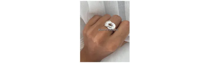 Bague Large Entrelacée Argent Massif 925/1000  Bijoux femme Tailles CHOIX