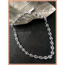 Chaîne Homme Grain de Café Bombés 55 cm x 10MM Argent Massif 925/1000 Bijoux