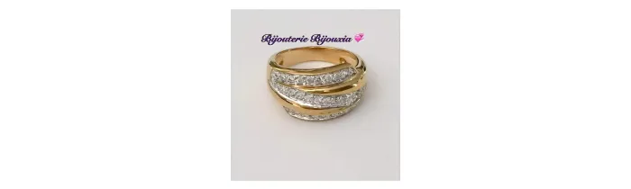 Bague Large Rang ZIRCONIUM Plaqué or 18 Carats 5 Microns - Bijoux NEUF 
