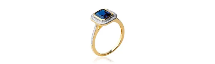 Bague CZ Saphirs ZIRCONIUM Plaqué or 18 Carats 5 Microns  Bijoux NEUF
