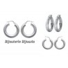 Boucles D'oreilles Créoles Épaisses Argent Massif 925/000 Neuf Bijoux Femme