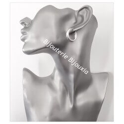 Boucles D'oreilles Créoles Épaisses Argent Massif 925/000 Neuf Bijoux Femme